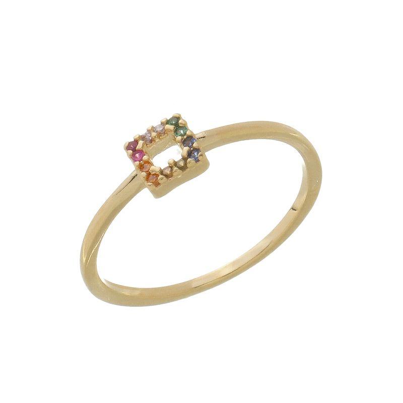 Anel Quadrado Colors Ouro