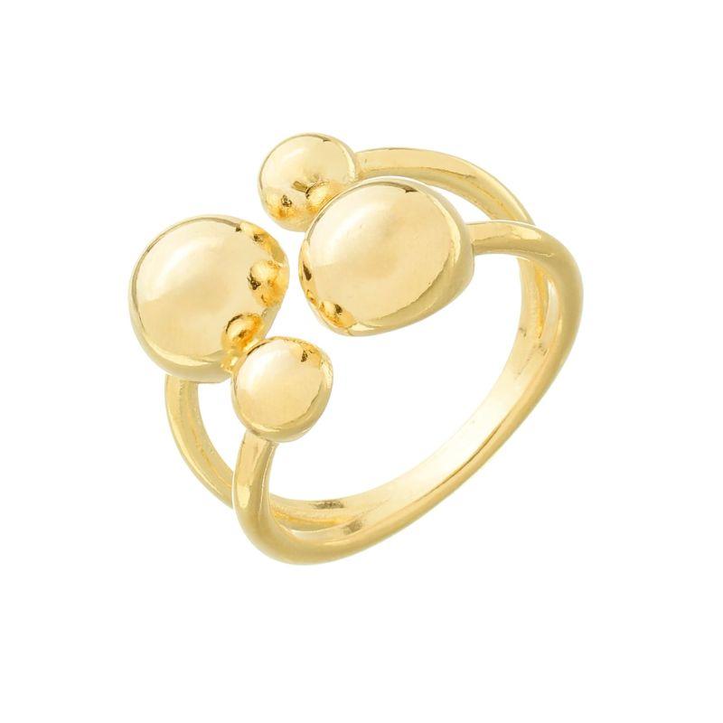 Anel Quatro Esferas Ajustável Ouro