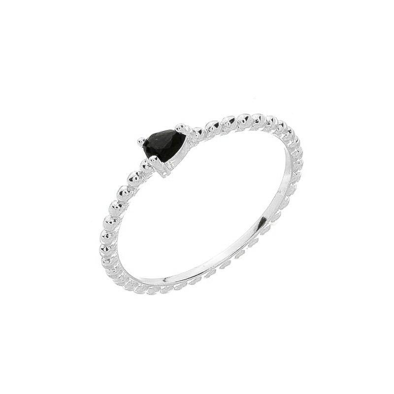 Anel Triângulo Black Prata