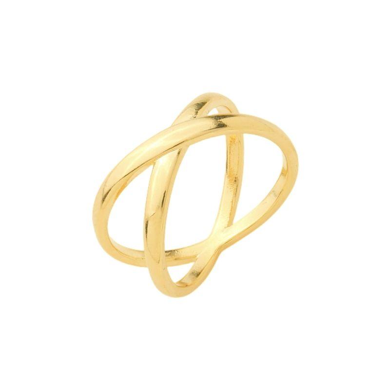 Anel X Liso Ouro