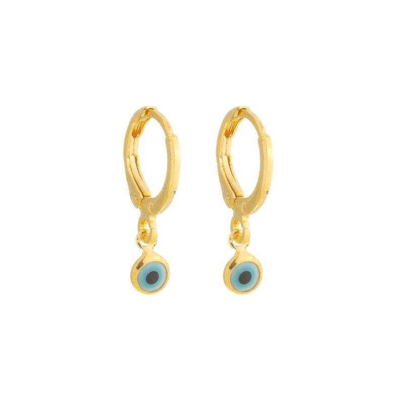 Brinco Argola Olho Grego Mini Ouro