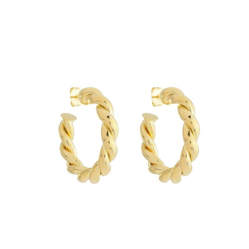 Brinco Argola Torcida Grande Ouro