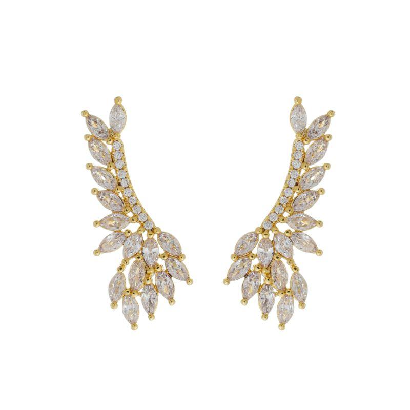 Brinco Earcuff Brilho Festa Ouro