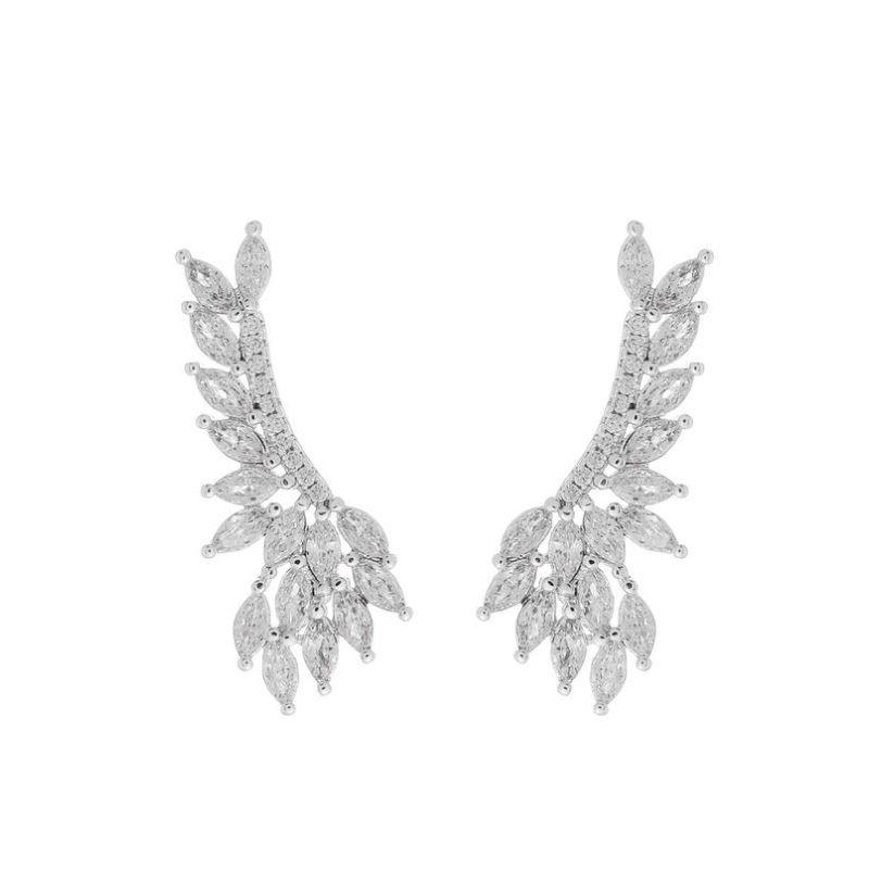 Brinco Earcuff Brilho Festa Prata