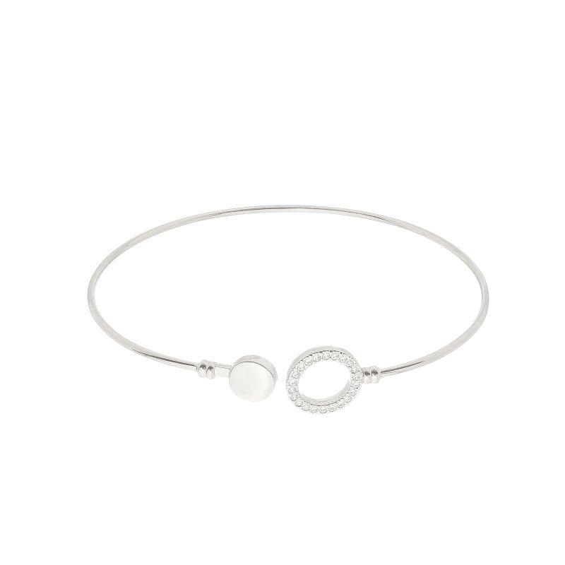 Bracelete Círculo Brilhante Prata