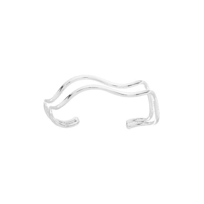 Bracelete Ondulado Duo Prata