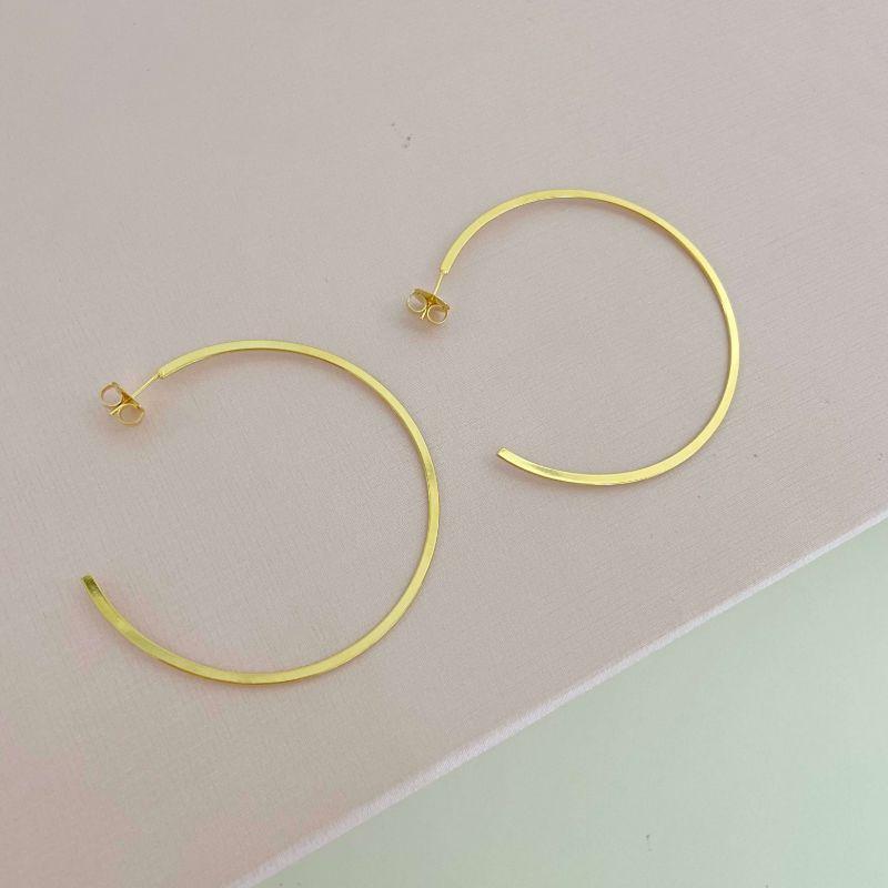 Brinco Argola Clássica Lisa Ouro