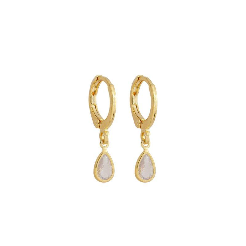 Brinco Argola Pingente Gota Ouro