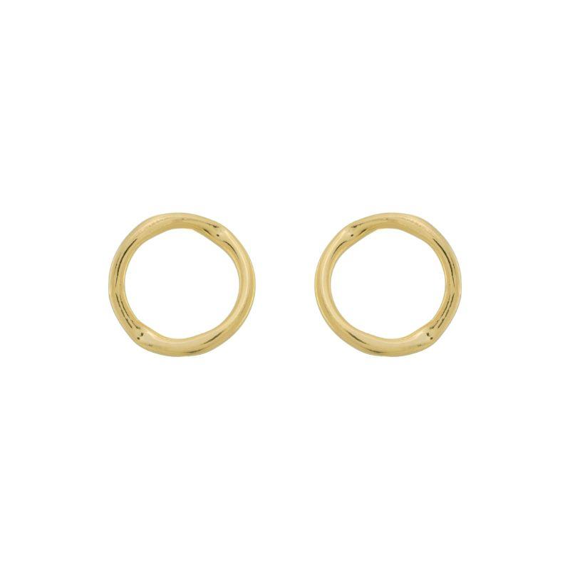 Brinco Circulo Vazado Orgânico Liso Ouro