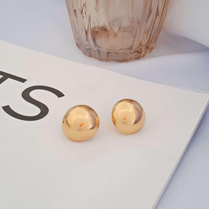 Brinco Esfera Luxo Lisa Ouro