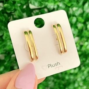 Brinco Fio Duplo Ear Hook Ouro