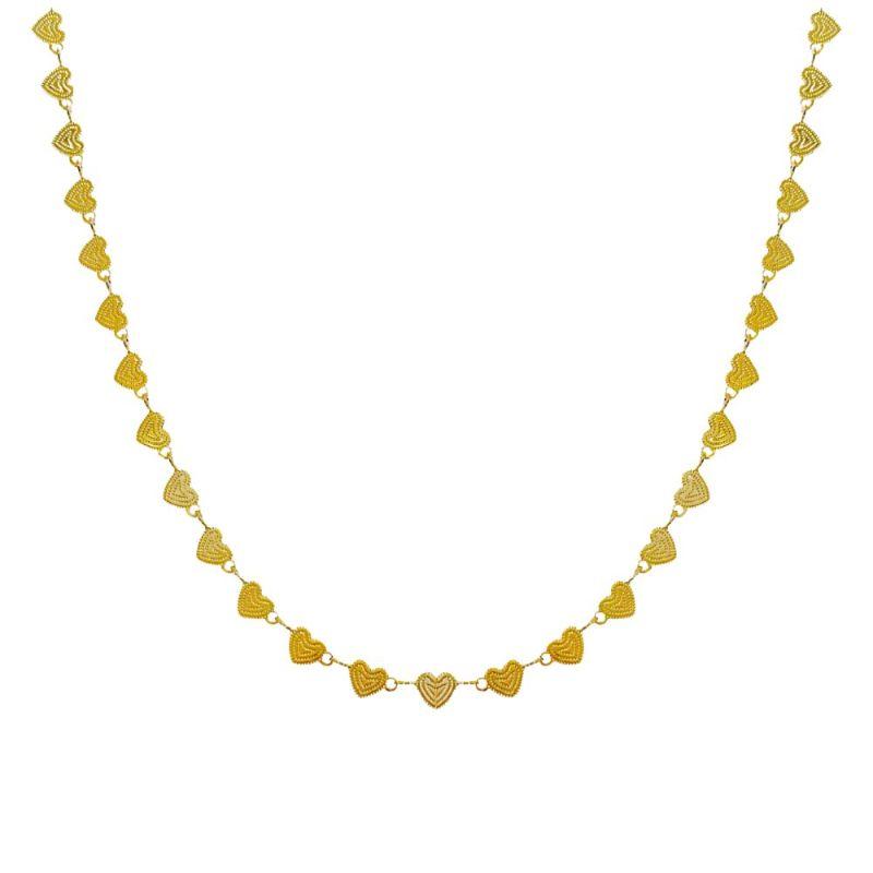 Colar Choker Corações Beauty Ouro