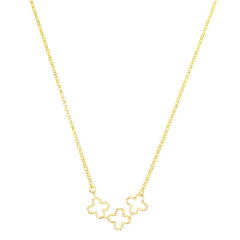Colar Choker Trio Trevos Ouro