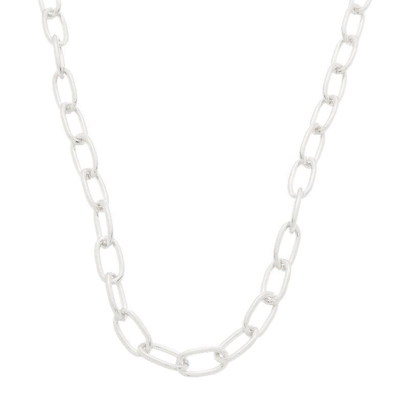 Colar Corrente Elos Ovais Prata