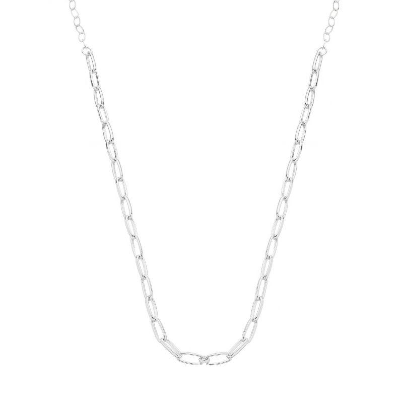 Colar Elo Fino Alongado Prata