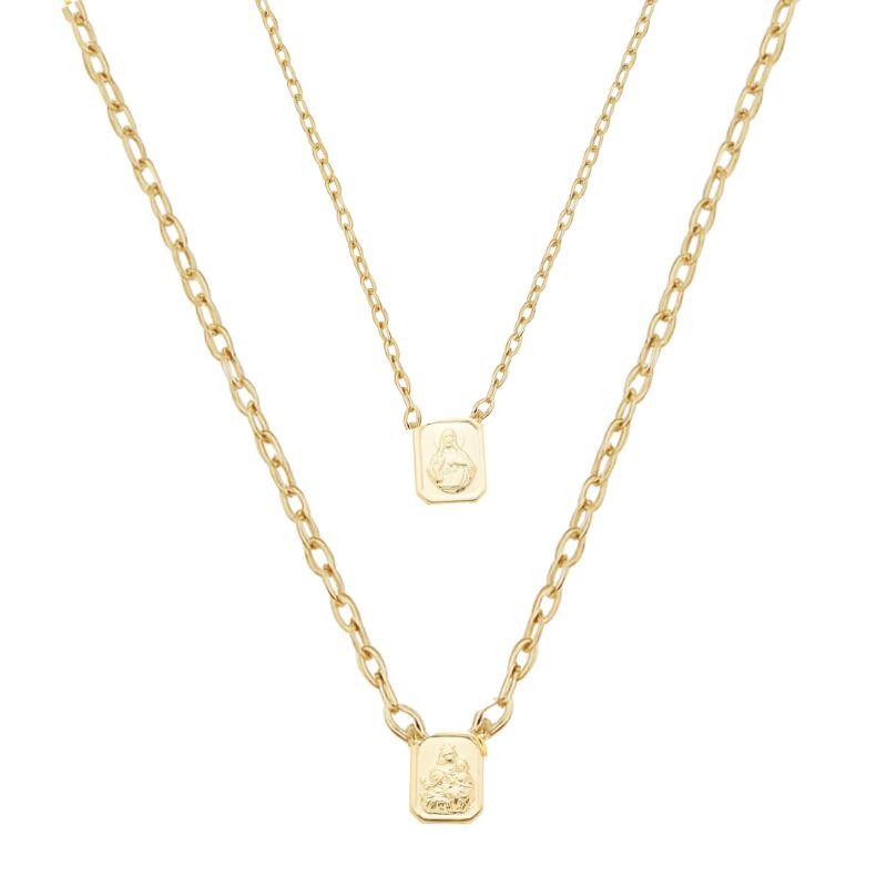 Colar Escapulário Jesus Masculino Ouro