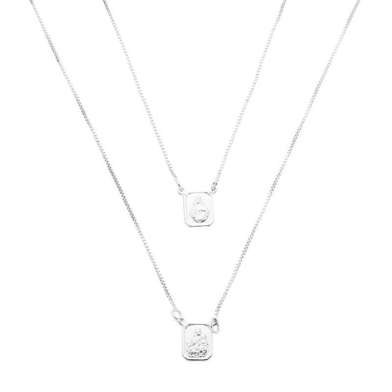 Colar Escapulário Jesus Prata