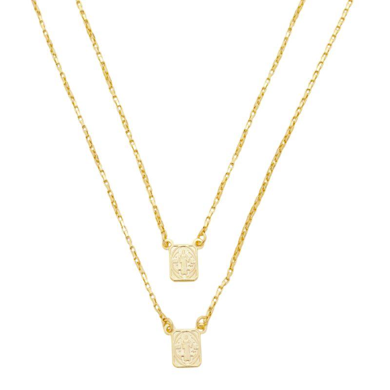 Colar Escapulário Masculino Ouro