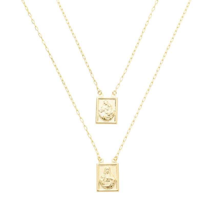 Colar Escapulário Religioso Ouro