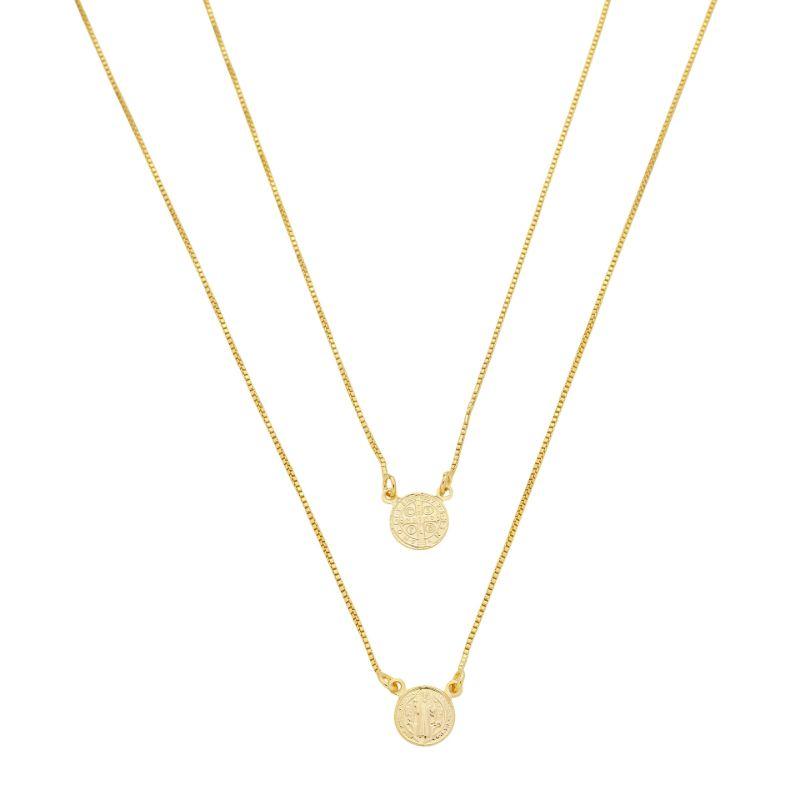 Colar Escapulário São Bento Masculino Ouro