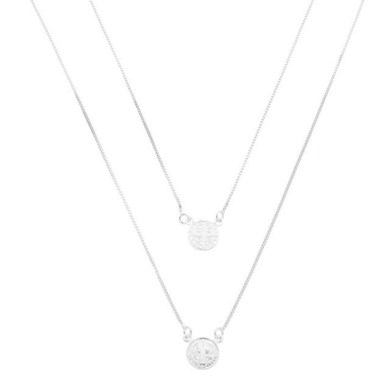 Colar Escapulário São Bento Prata