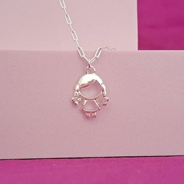 Colar Filhos Menina Prata