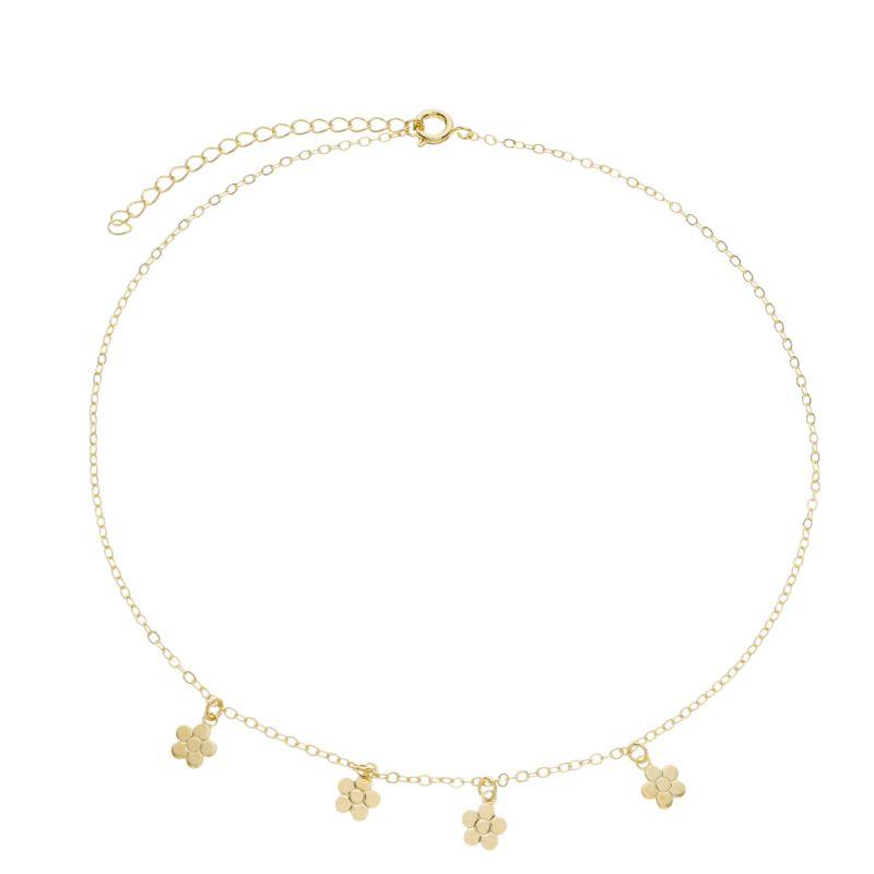 Colar Infantil Mini Florzinhas Ouro