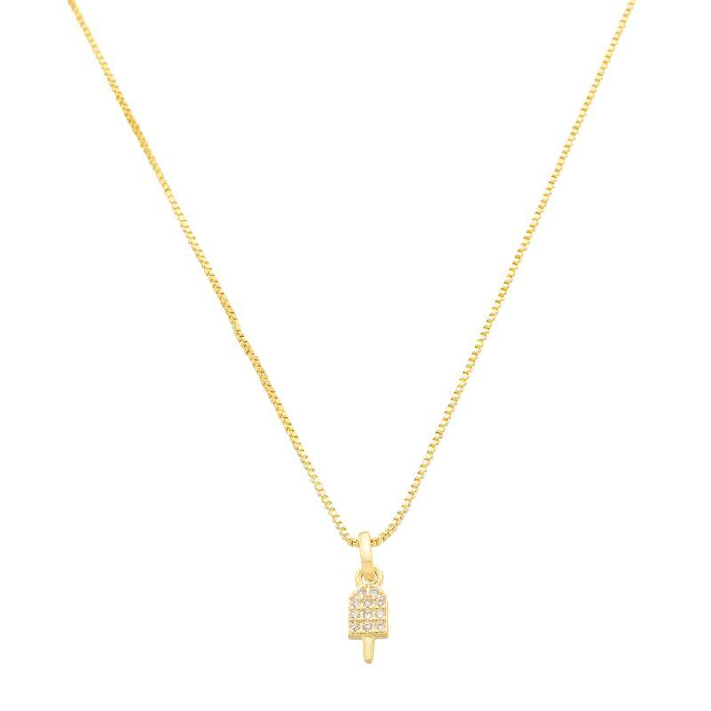 Colar Infantil Picolé Cravejado Ouro