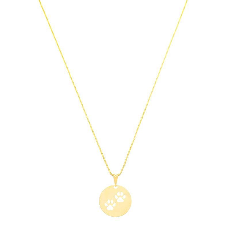 Colar Medalha Patinhas Ouro