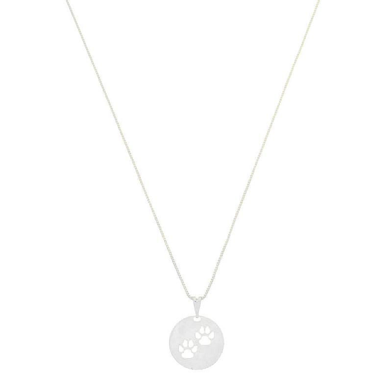 Colar Medalha Patinhas Prata