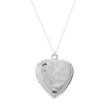 Colar Relicário Coração Love You Prata