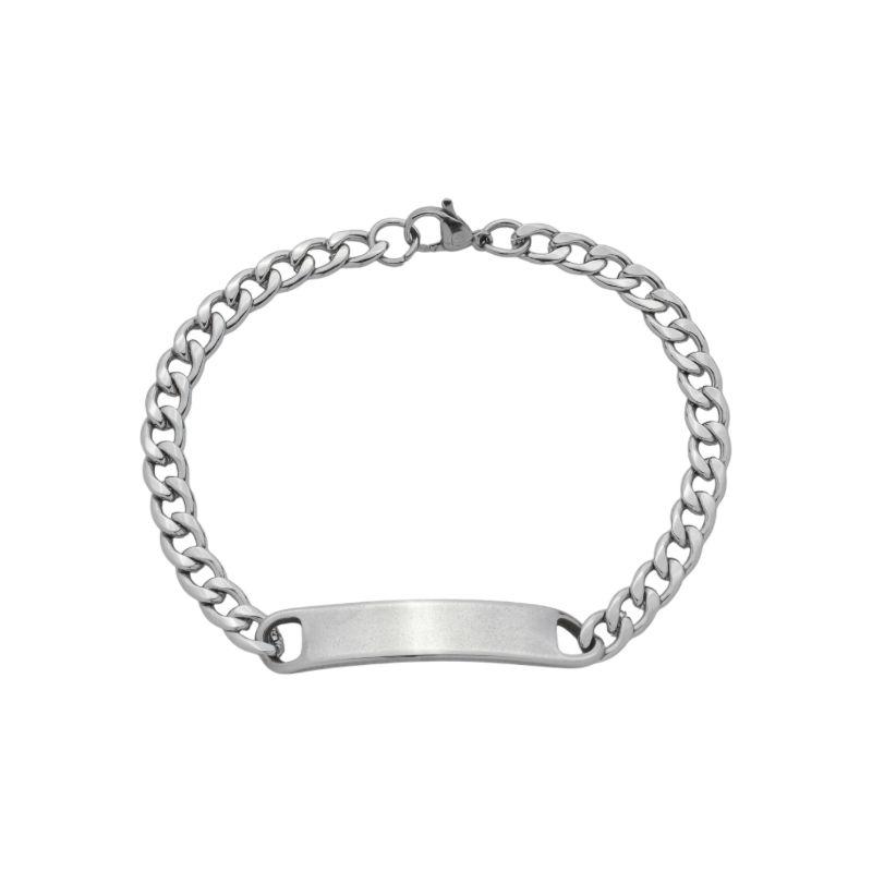 Pulseira Chapa Corrente Masculino Aço