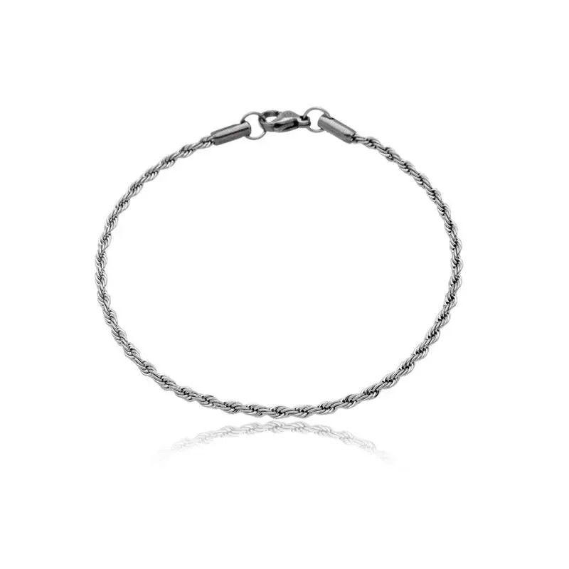 Pulseira Cordão Baiano Fino Masculino Aço