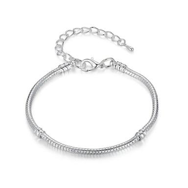 Pulseira de Berloques Ajustável Prata