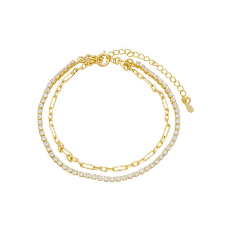 Pulseira Dupla Riviera e Cartier Ouro
