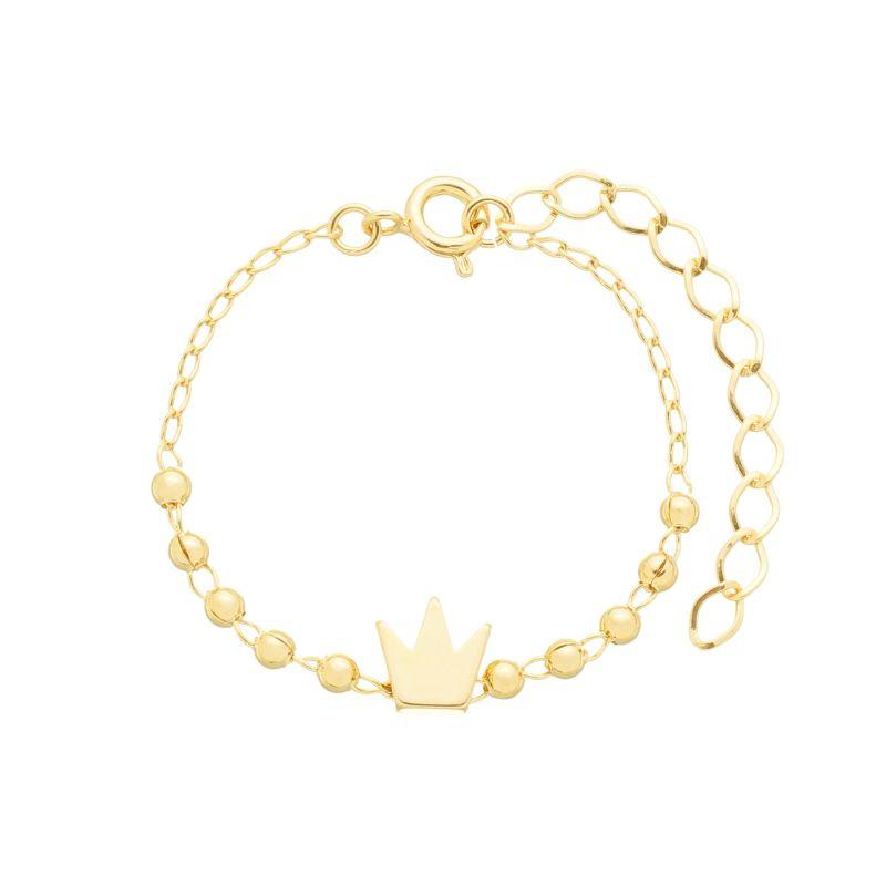 Pulseira Infantil Coroa Ouro