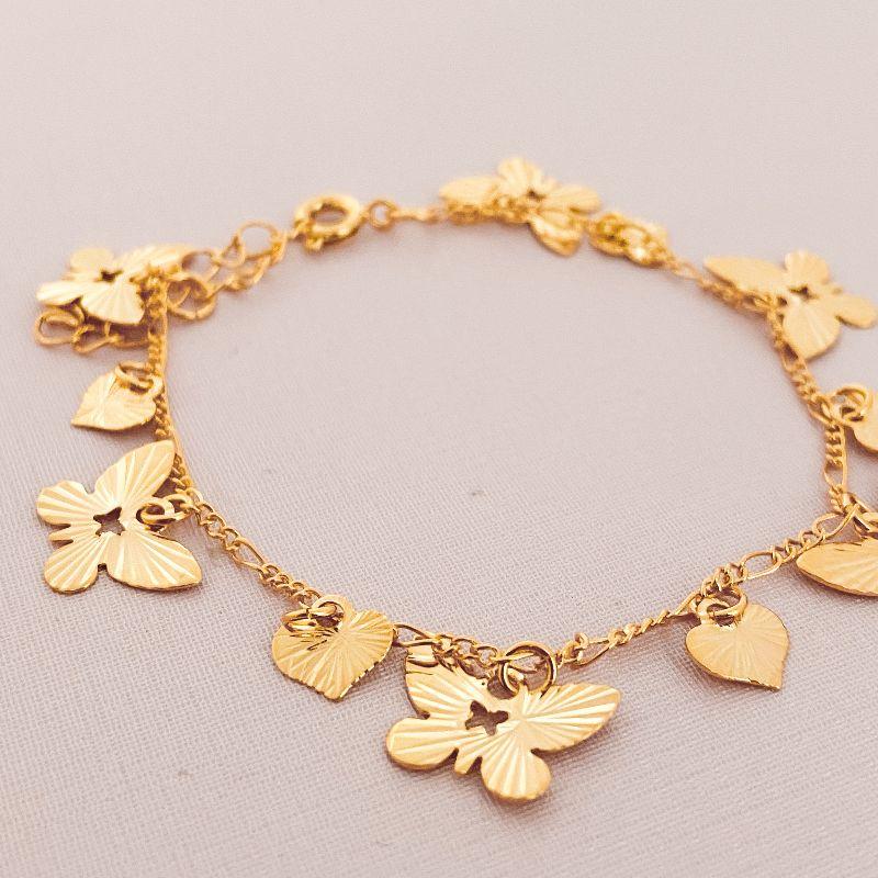 Pulseira Panapaná Borboletas Ouro