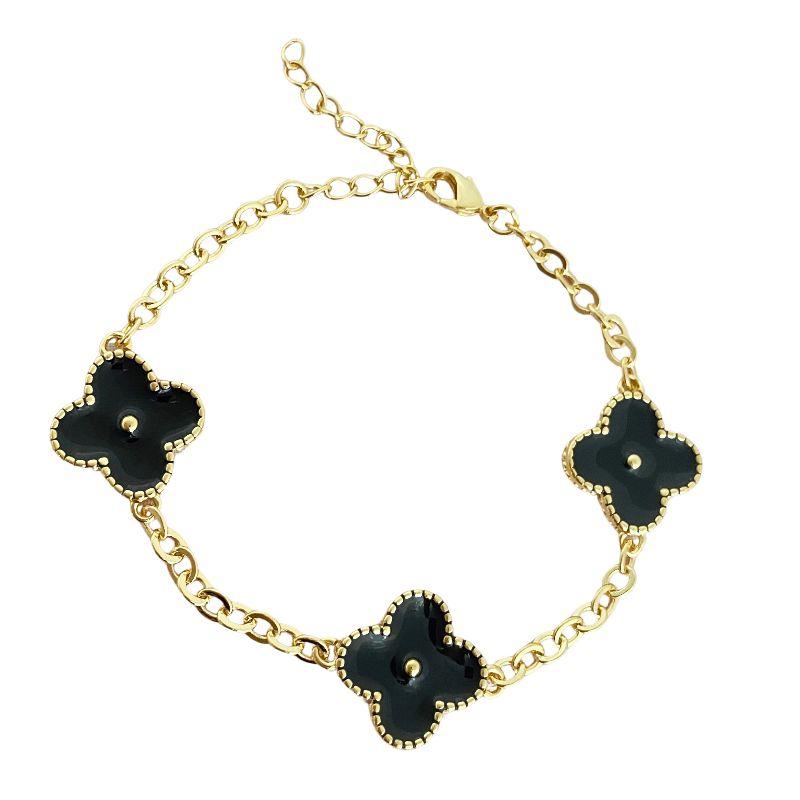 Pulseira Trevo Preto Alhambra Ouro