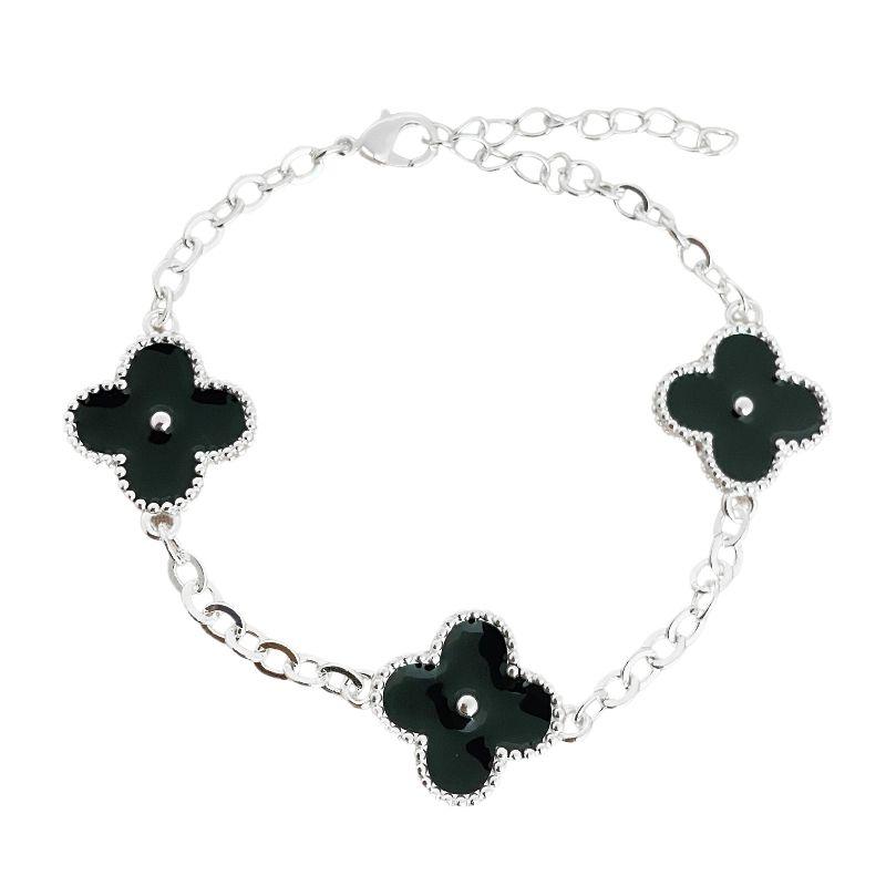 Pulseira Trevo Preto Alhambra Prata