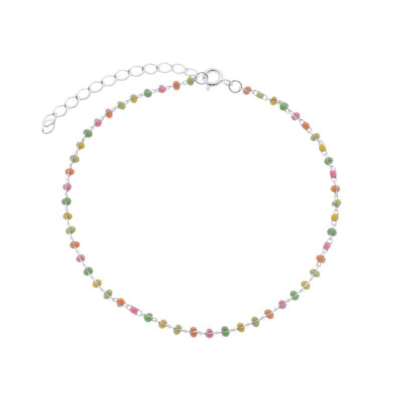 Tornozeleira Colorida Prata