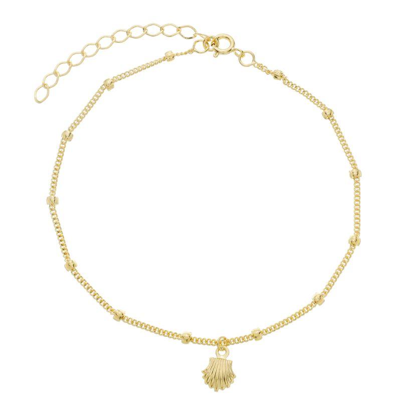 Tornozeleira Concha e Bolinhas Ouro