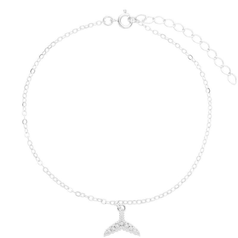 Tornozeleira Rabo de Baleia Prata