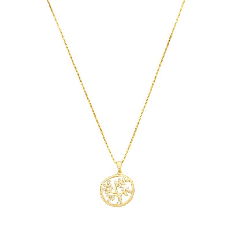 Colar Árvore da Vida Zircônias Ouro