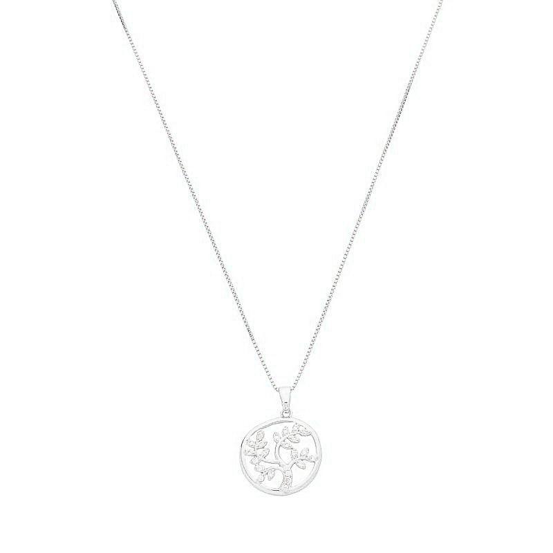 Colar Árvore da Vida Zircônias Prata