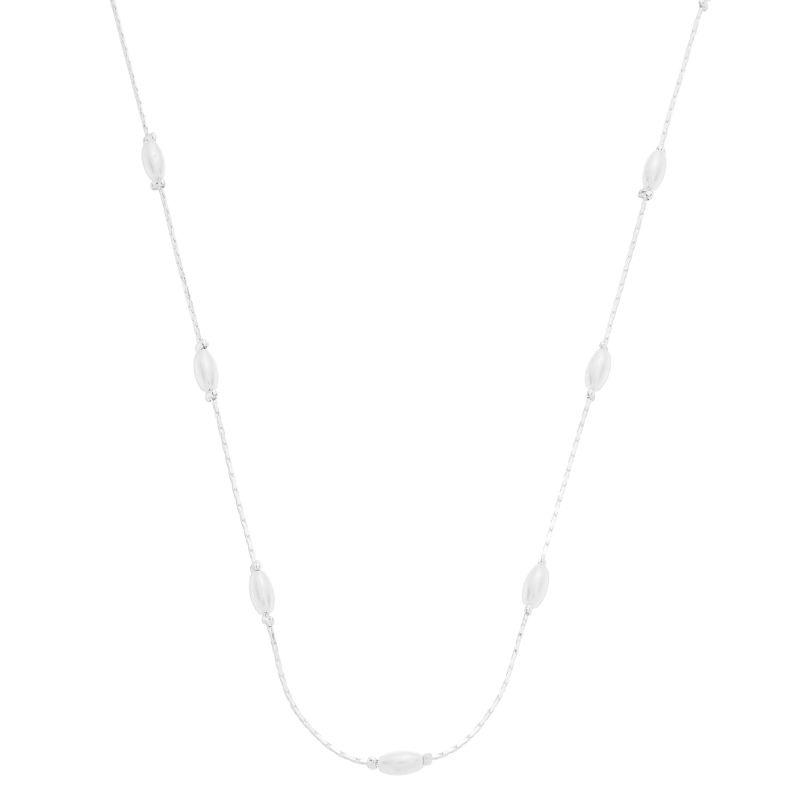 Colar Pérolas Ovais Prata