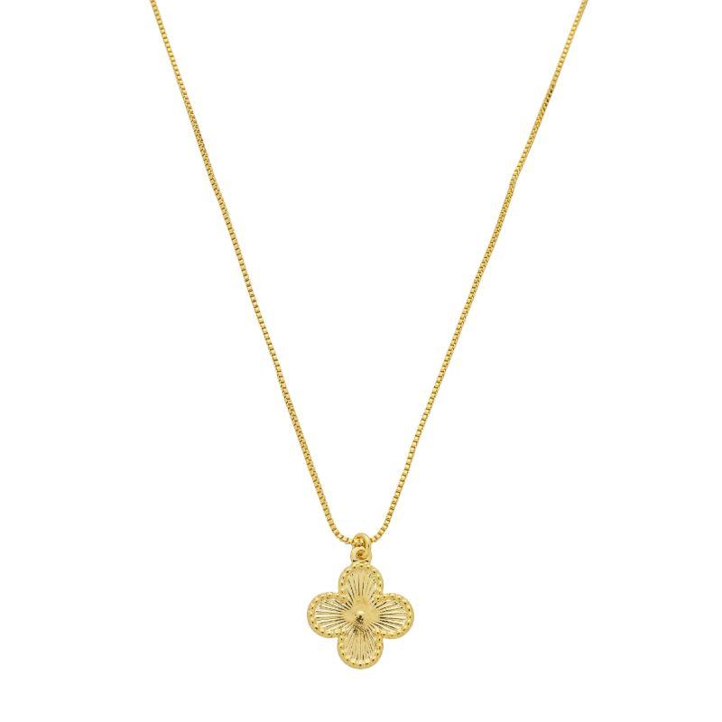 Colar Trevo Liso Ouro