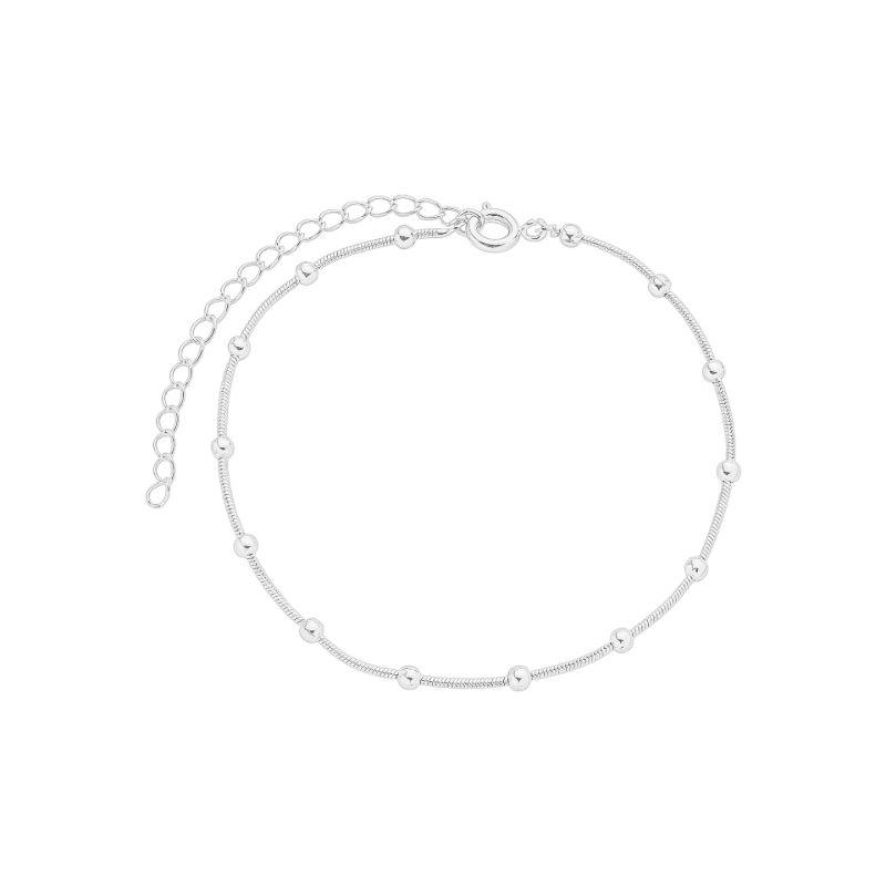 Pulseira Fina Bolinhas Prata