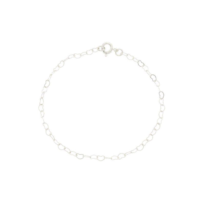 Pulseira Liga Mini Corações Prata
