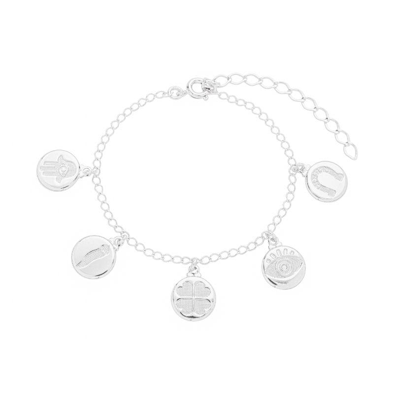 Pulseira Medalhas Sorte Prata