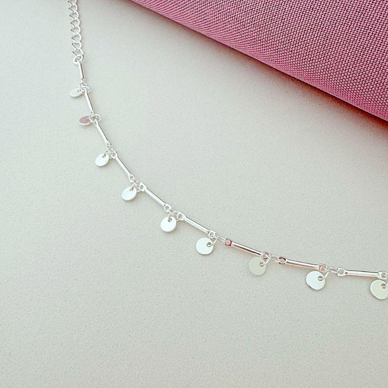 Pulseira Palito e Chapas Prata